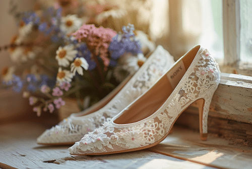 Chaussures idéales pour robe de mariée bohème : harmonie et style