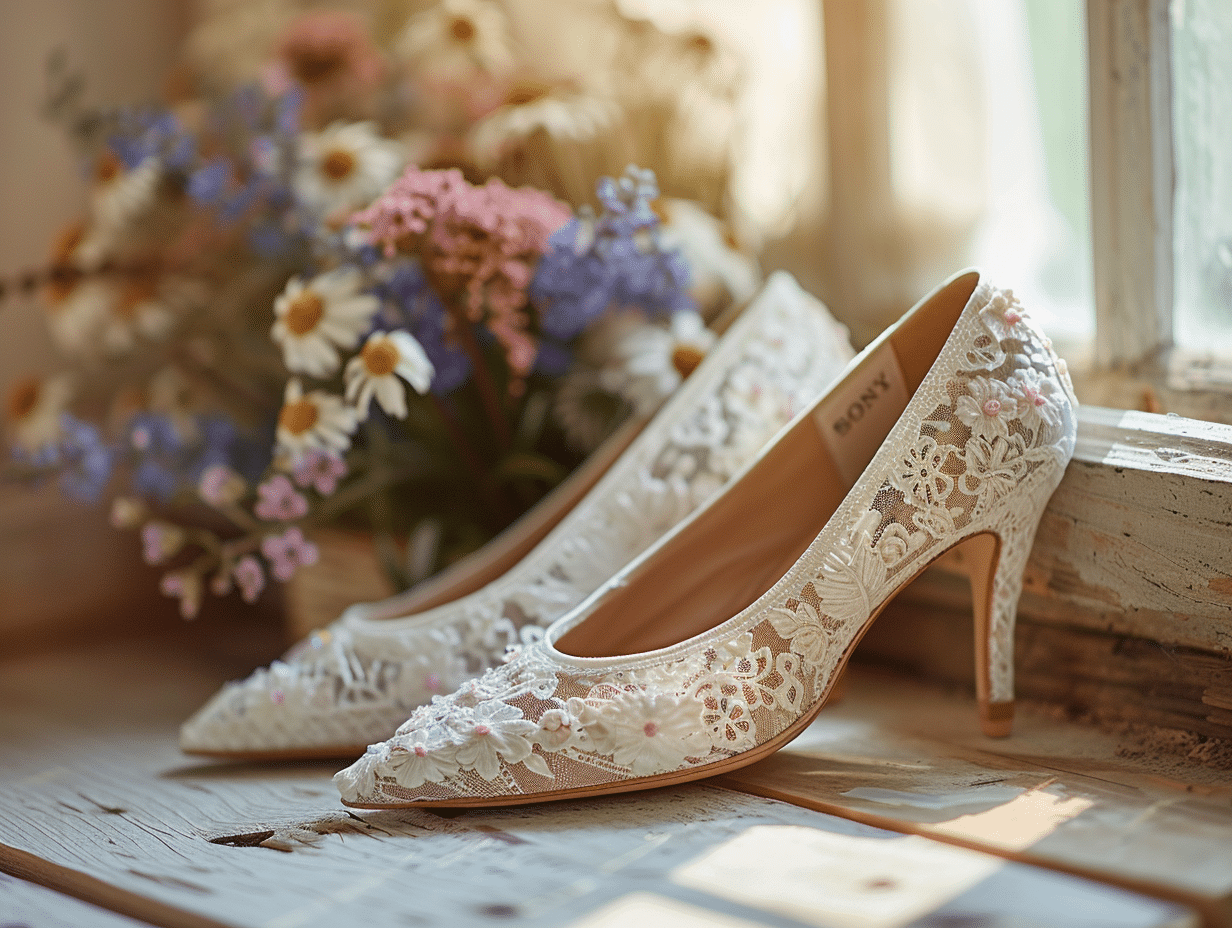 Chaussures idéales pour robe de mariée bohème : harmonie et style