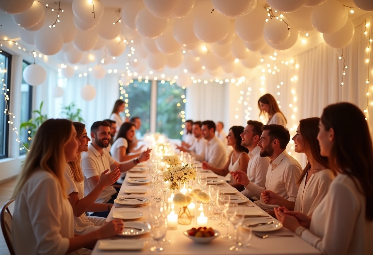 soirée blanche décorations